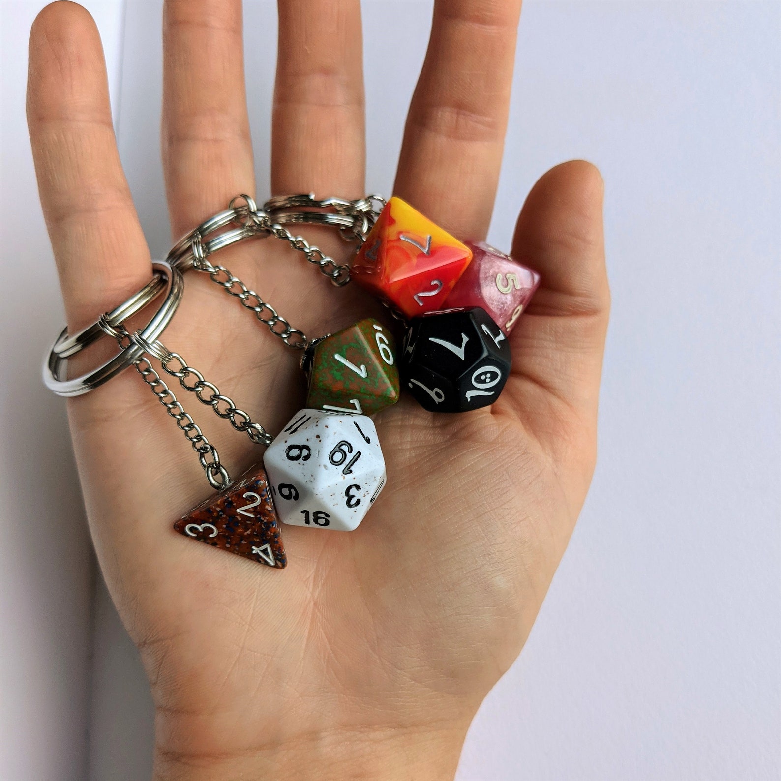7 Polyhedral Dice Keychains wholesale Etsy