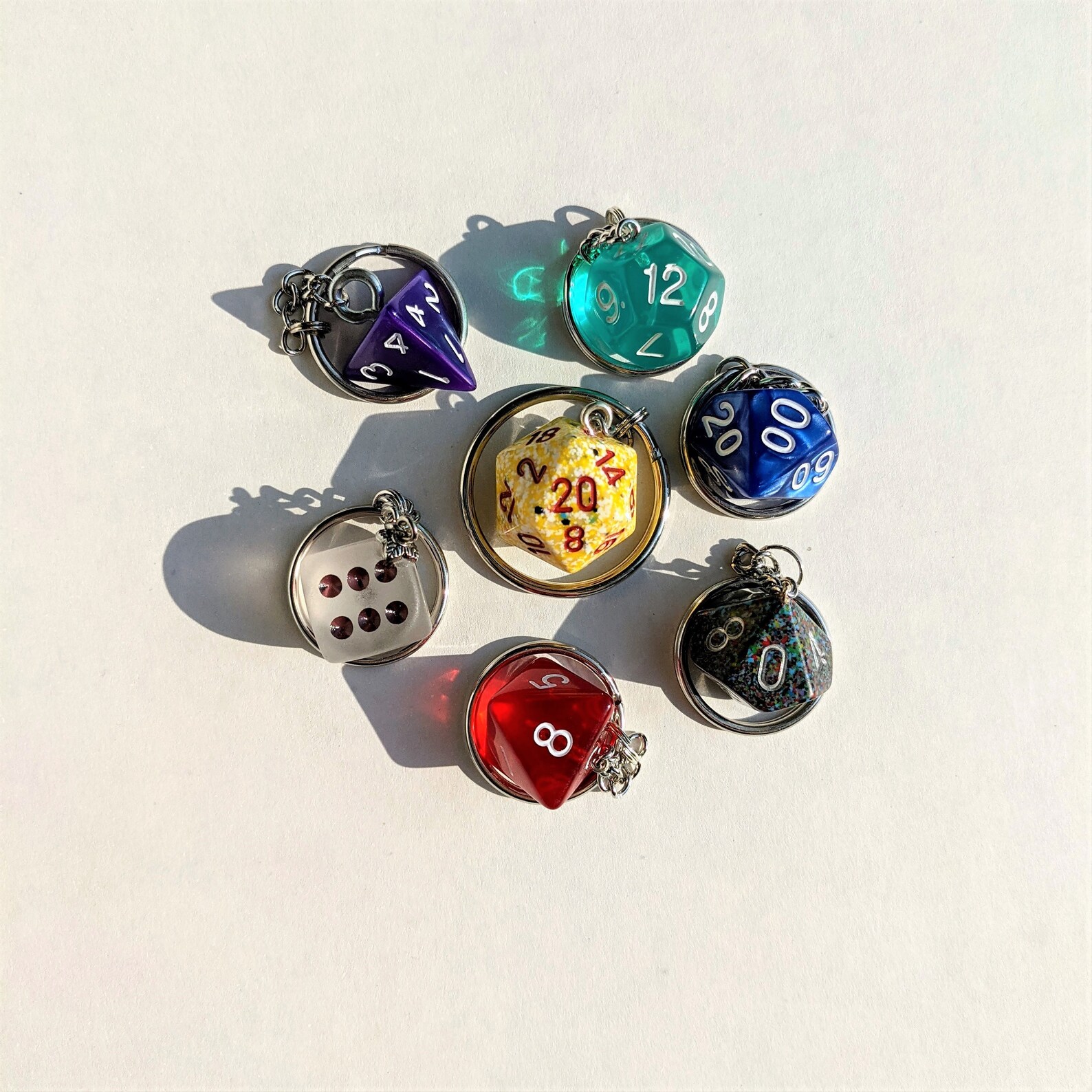 7 Polyhedral Dice Keychains wholesale Etsy