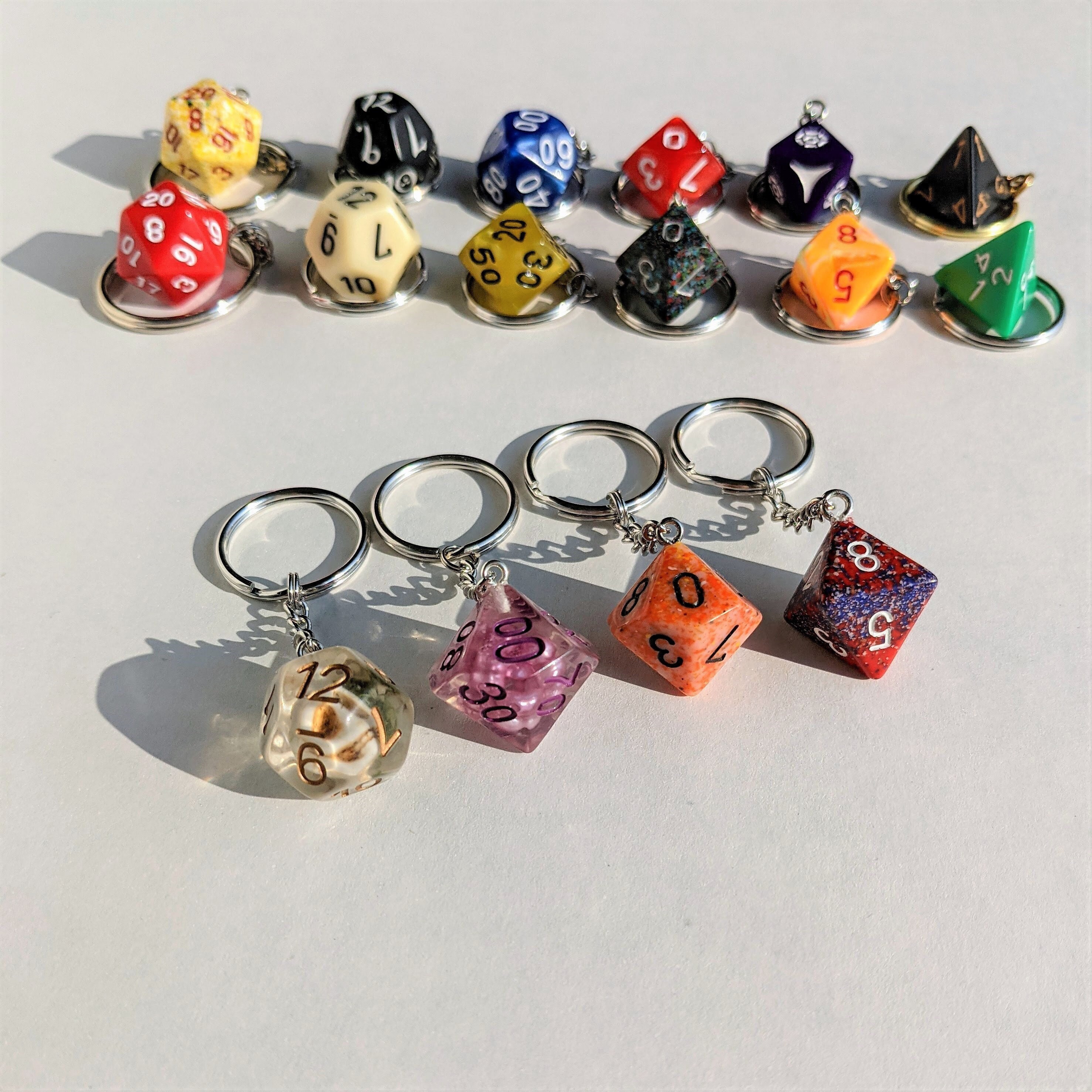 7 Polyhedral Dice Keychains wholesale Etsy
