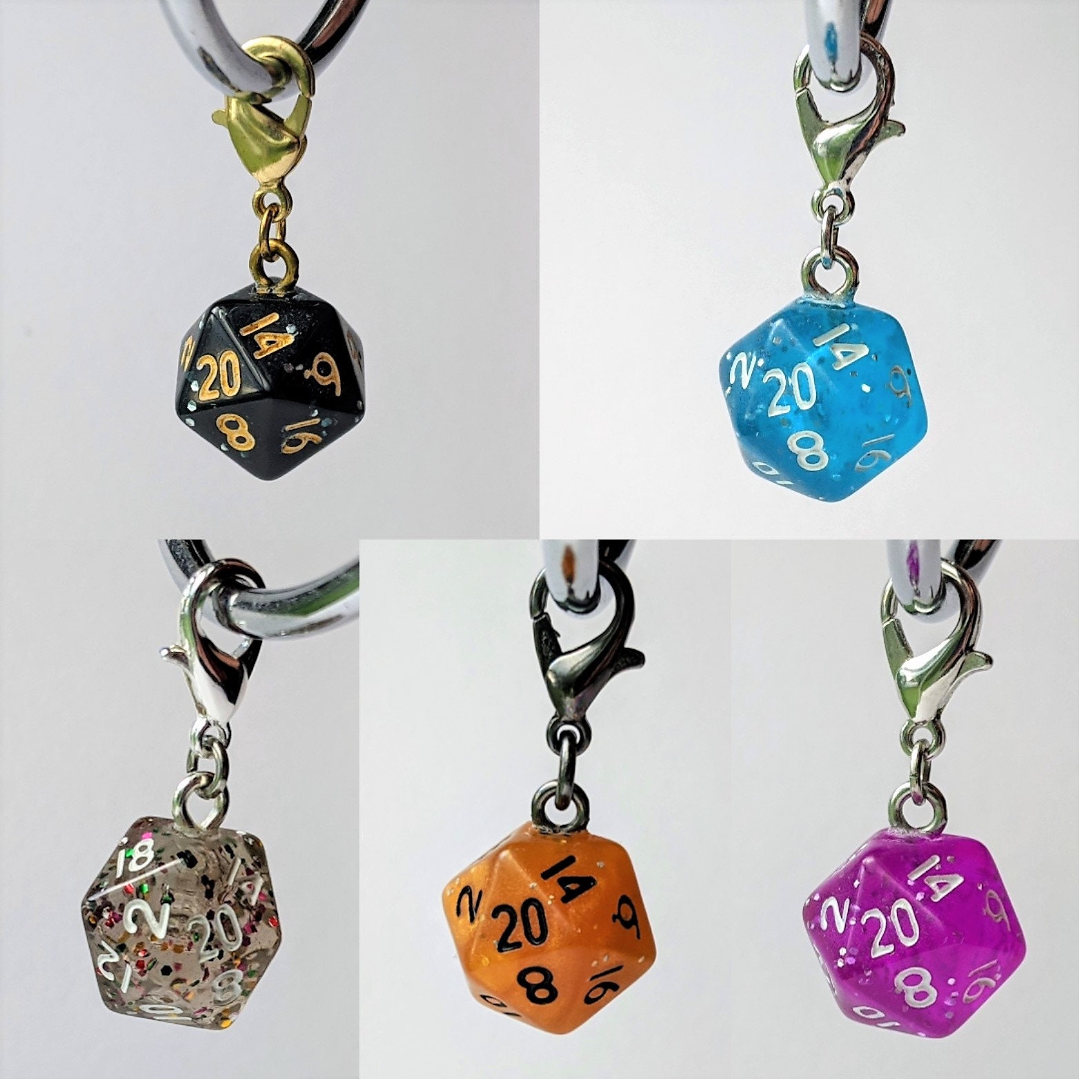 10mm Glitter Dice Charms Etsy
