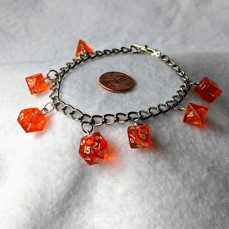 Mini Translucent Dice Charm Bracelet Etsy