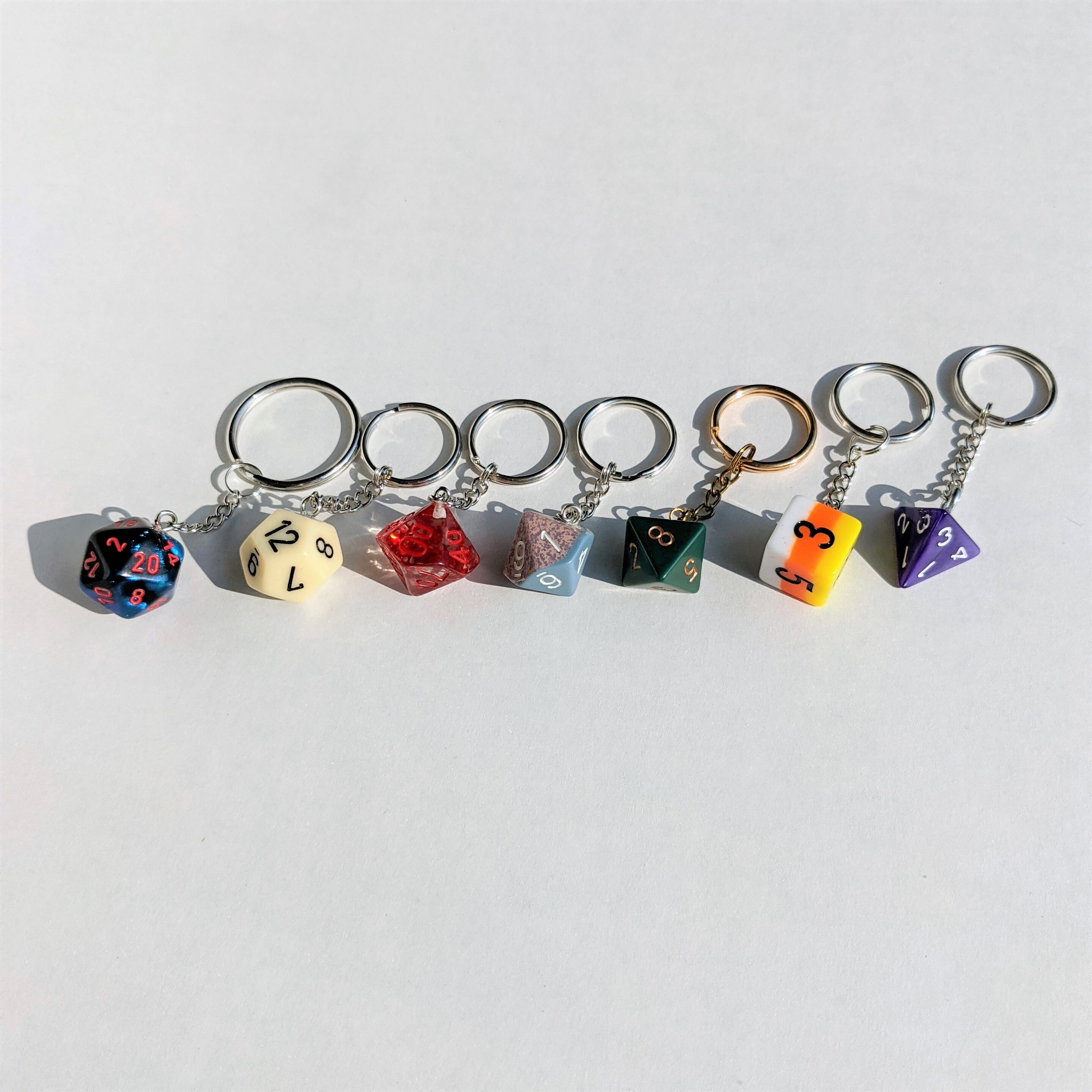 7 Polyhedral Dice Keychains wholesale Etsy