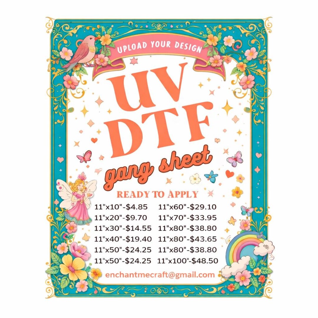 Custom UV DTF Gang Sheet, Upload Your Design, Cup Wraps - Etsy