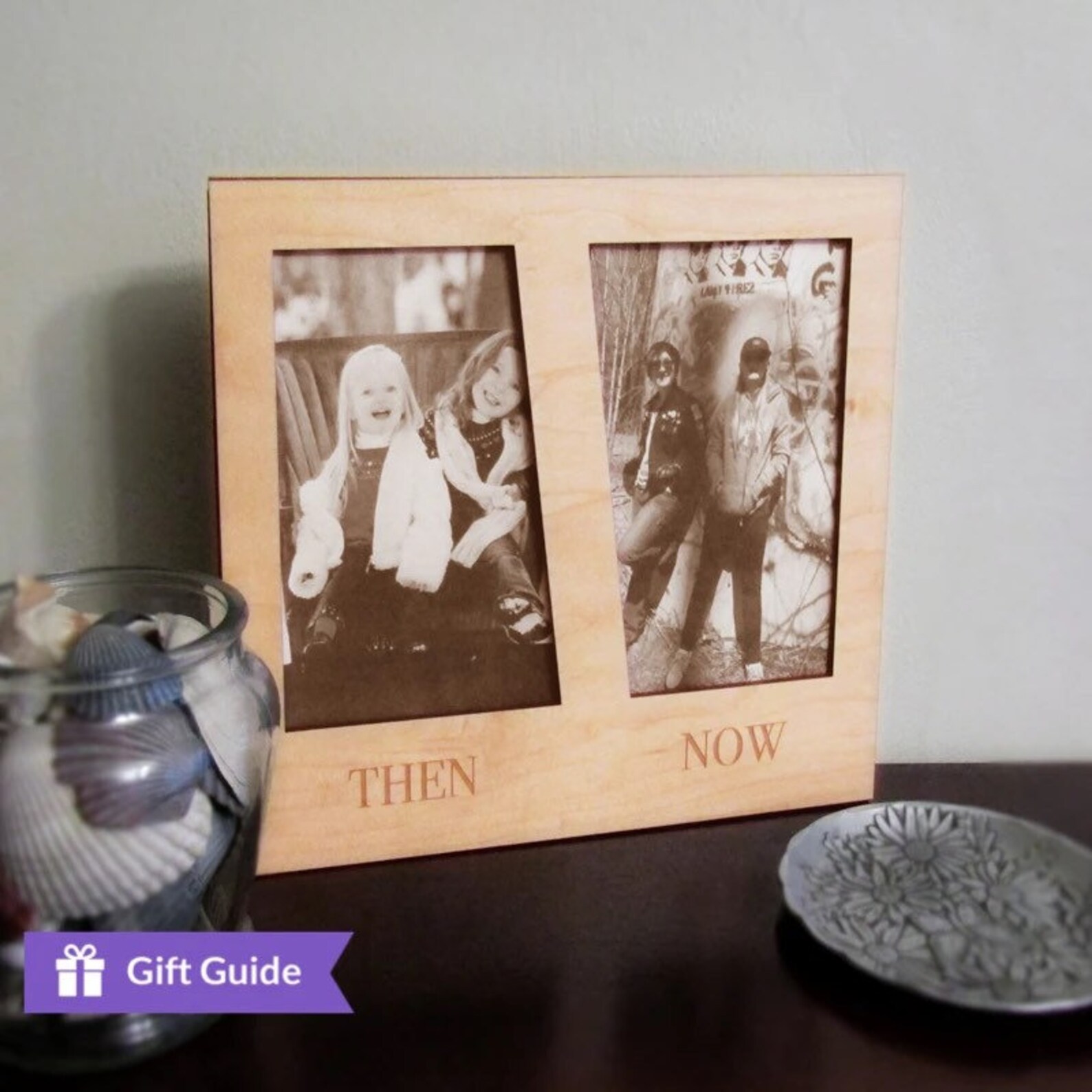 Decorative Then and Now Picture Frame for Home Decor, All Seasons