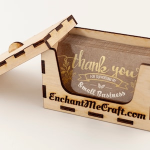 Visitenkartenbox Anzeige und Aufbewahrung mit Deckel - 1/8 Zoll dickes Material | Glühschmiede | Nur digitaler Download