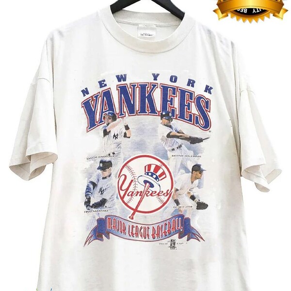 Vintage 1999 New York Yankees Jeter Williams Knoblauch Martinez T-shirt, chemise de baseball des NY Yankees Major League, cadeau d'anniversaire