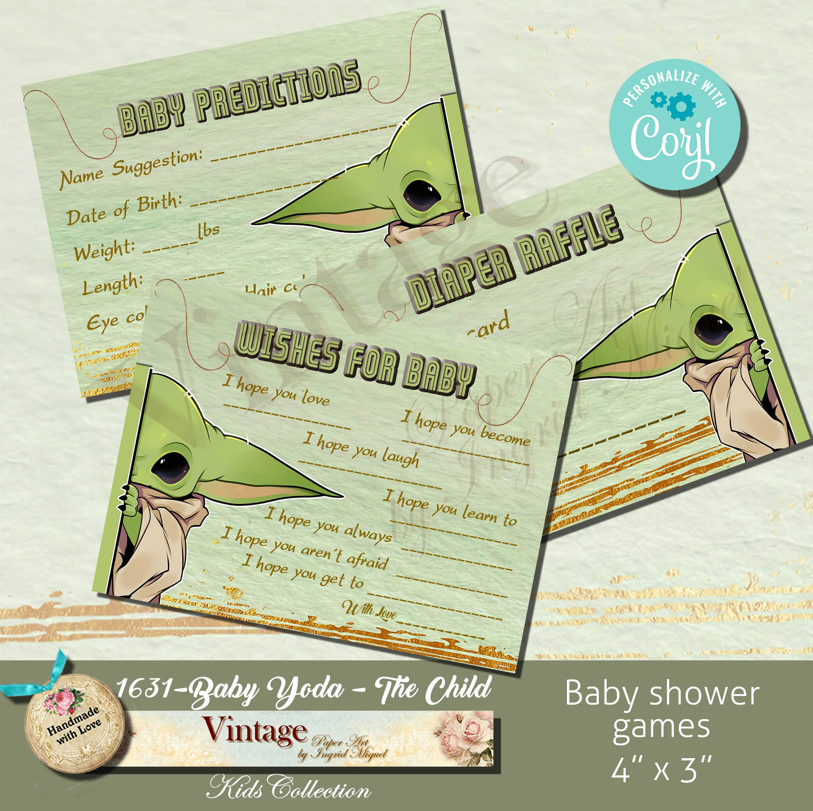 Baby Shower Games, Yoda Baby Shower, the Child, Start Wars Template