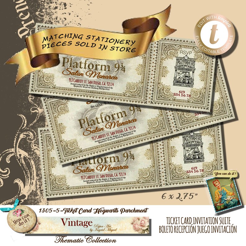 Envelope Hogwarts / Instant Download non editable Harry Etsy