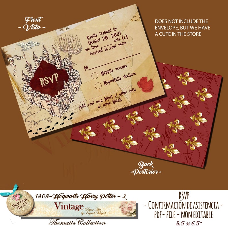 Marriage ceremony RSVP Card , Hogwarts Harry Potter. PDF Non EDITABLE, Printable, Instantaneous Obtain, Adorable 16, Quinceañgeneration / F-1308 graphic regarding Harry Potter Envelope Printable titled Marriage RSVP Card , Hogwarts Harry Potter. PDF Non EDITABLE, Printable, Quick Obtain, Adorable 16, Quinceañtechnology / F-1308