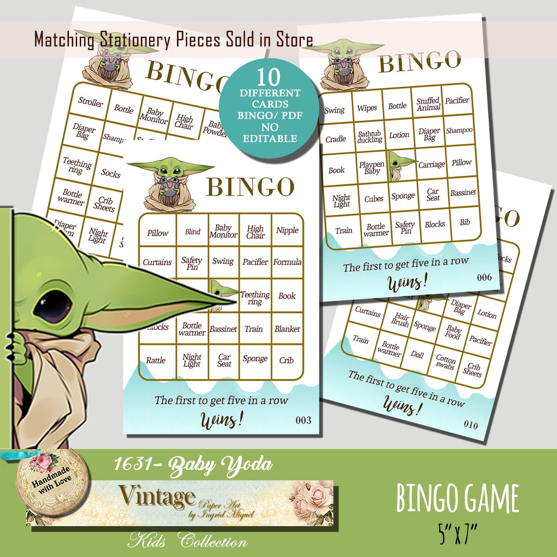 Baby Yoda Baby Shower games Yoda Baby Shower The Child Etsy