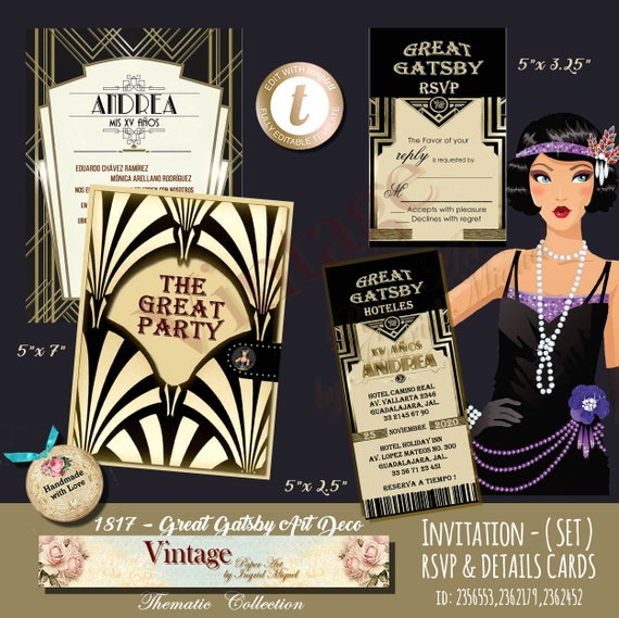 The Great Gatsby Invitation Wedding Invitation Sweet Etsy