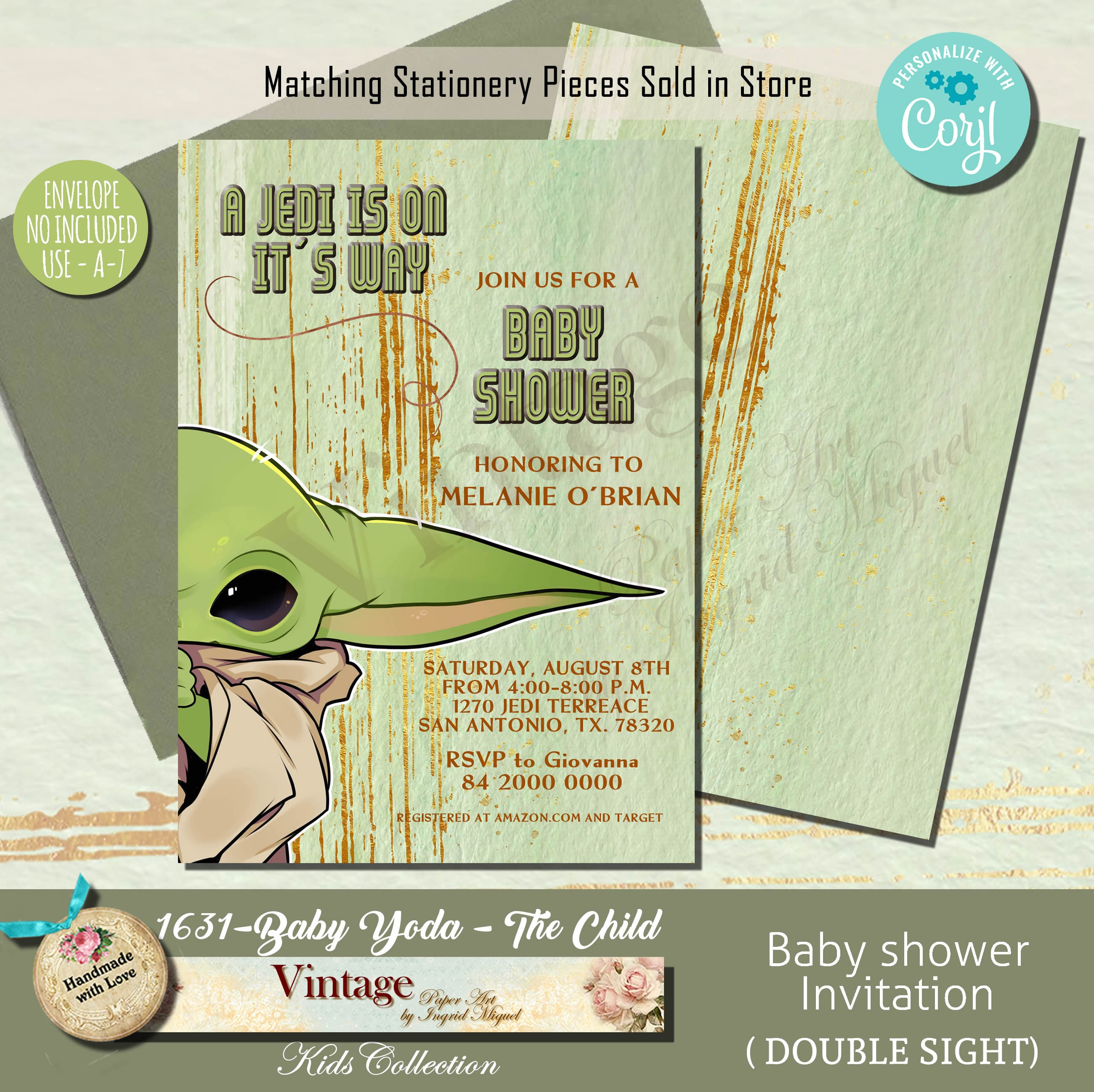Baby Shower Games, Yoda Baby Shower, the Child, Start Wars Template, Set of 3 Games, Editable