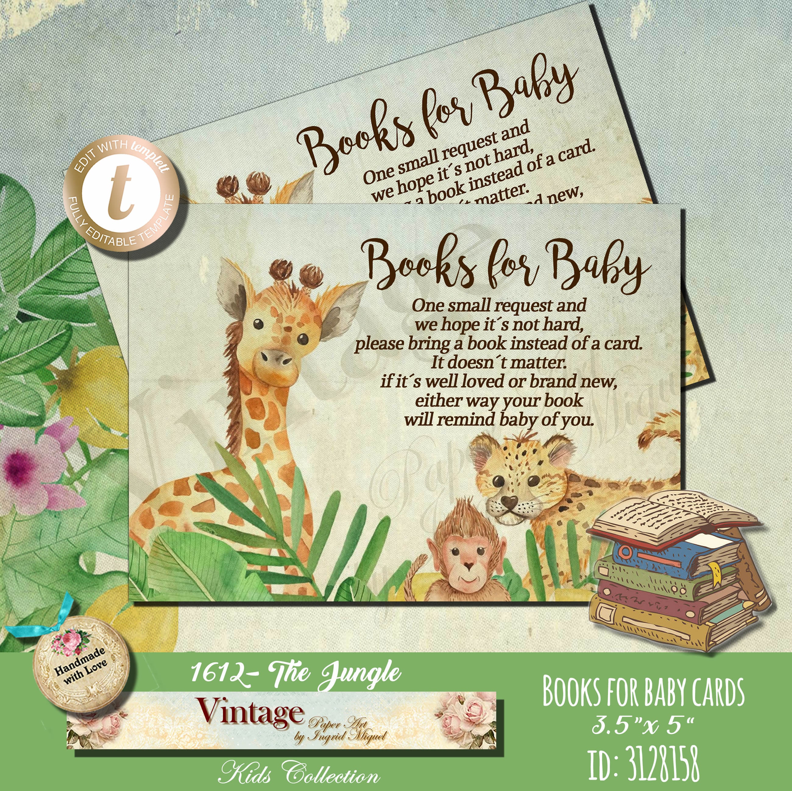 Baby Shower Books for Baby template Baby Shower Editable Etsy
