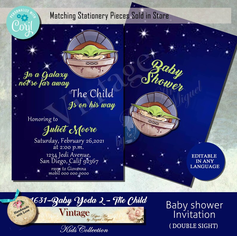 Yoda Baby Baby Shower games Yoda Baby Shower The Child Etsy