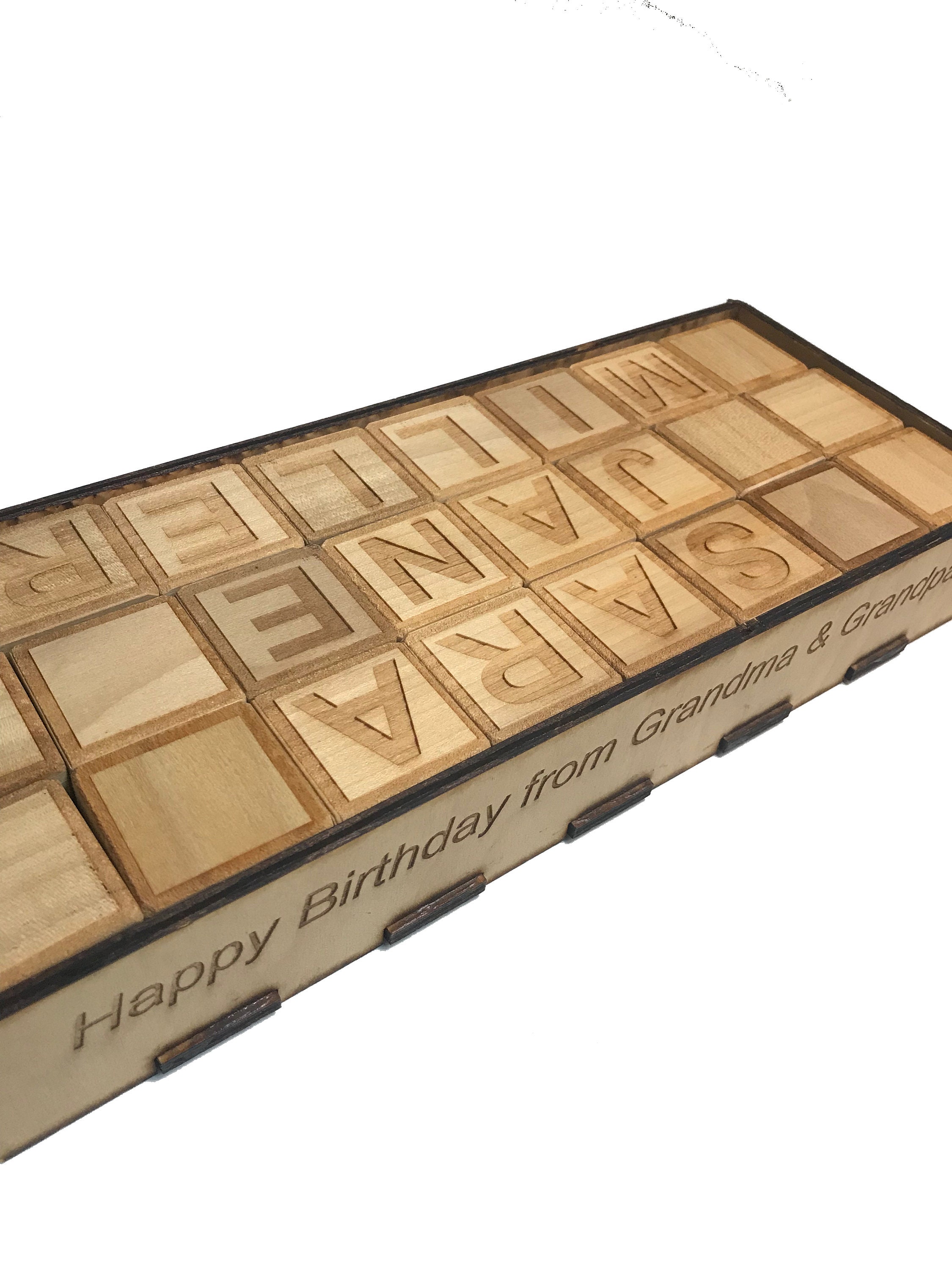 Personalized Wooden Children's Blocks, Baby Gift, Vintage Toy, Alphabet ...