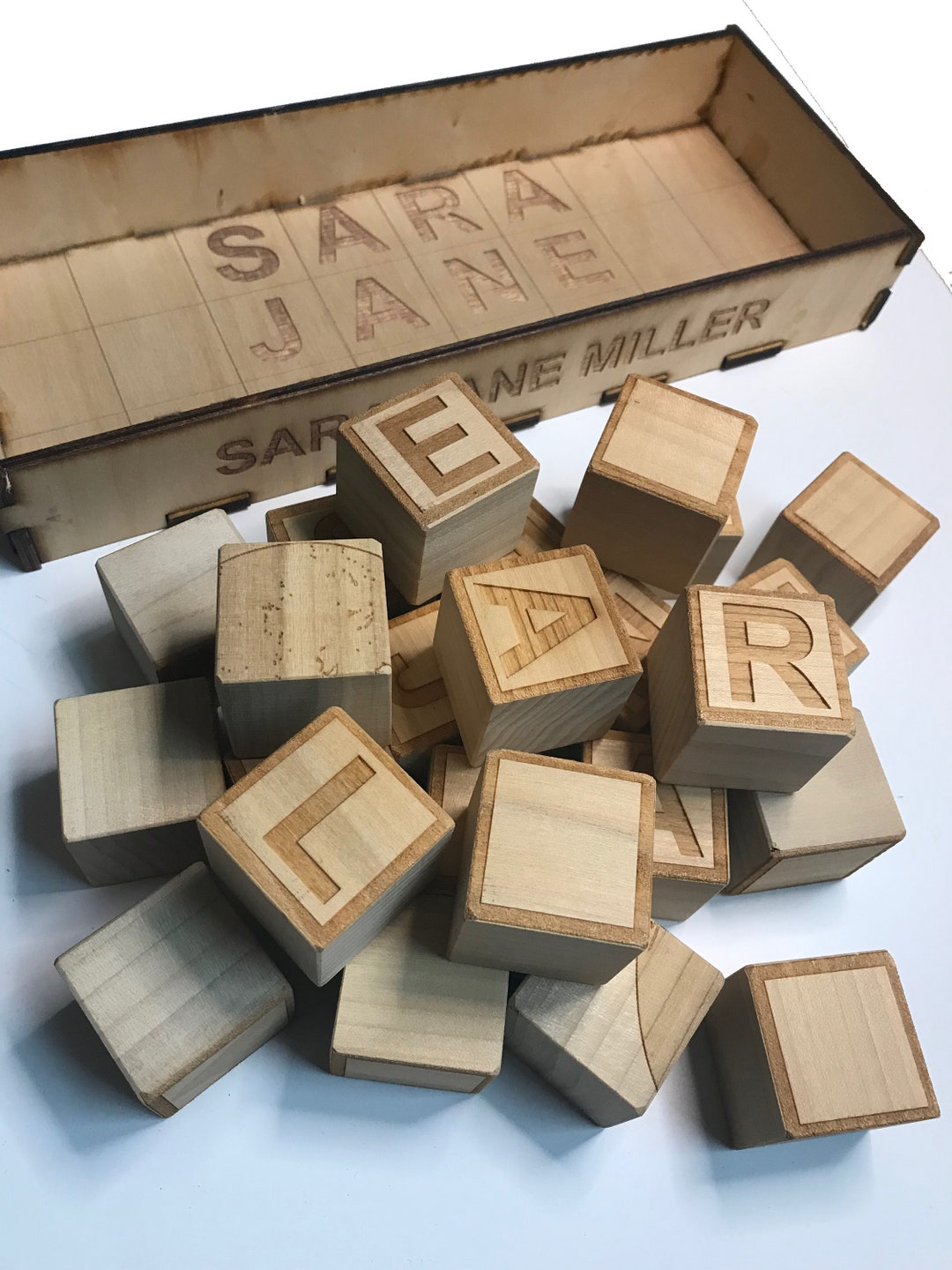 Personalized Wooden Children's Blocks, Baby Gift, Vintage Toy, Alphabet ...