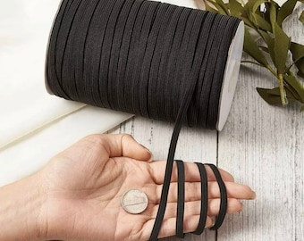 Knitted Elastic Black /& White 1 1//2 inch made in the USA Same Day Free Shipping