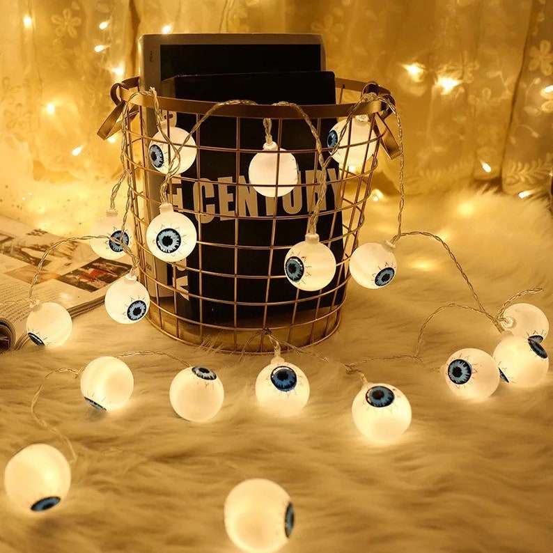 LED eyeball spooky string lights Halloween decoration