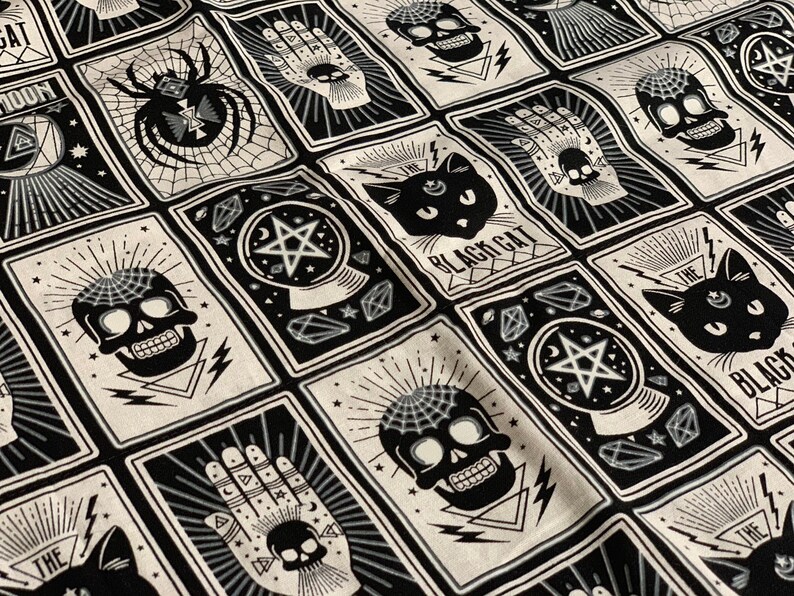 Soft Cotton gothic witch Baby Blanket spooky cat goth black