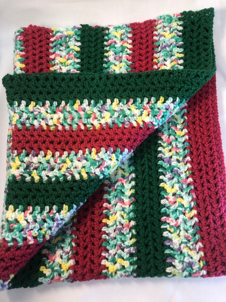 Crotchet Multi-colored Throw Blanket Vintage