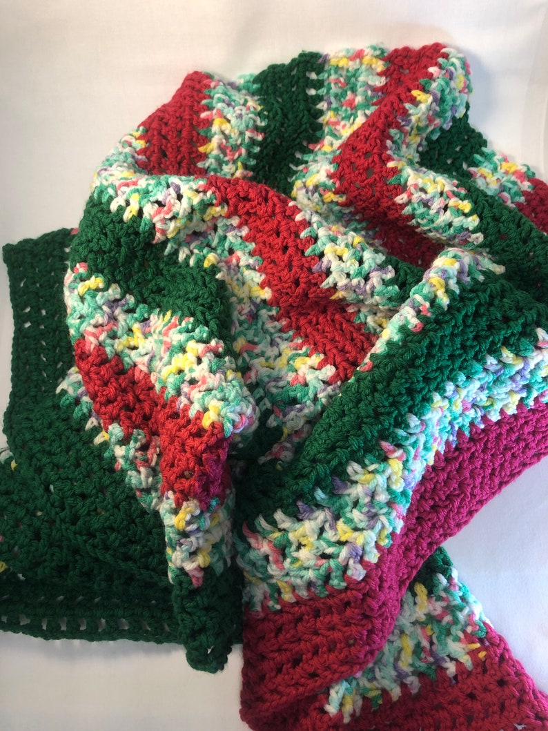 Crotchet Multi-colored Throw Blanket Vintage