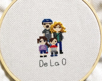 Custom Family Cross Stitch Hoop