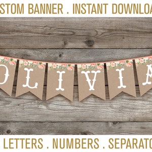 Custom banner personalized banner custom party decorations custom birthday banner bridal shower banner printable download custom event banne