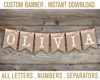 Custom banner personalized banner custom party decorations custom birthday banner bridal shower banner printable download custom event banne