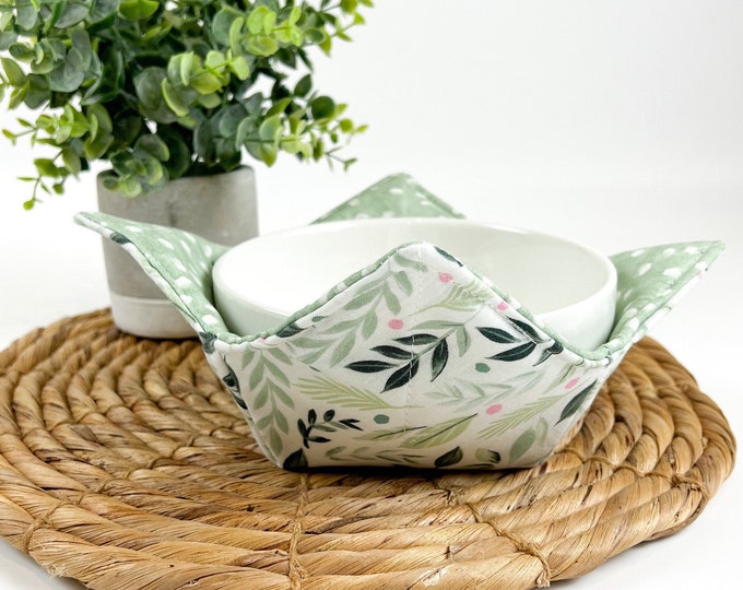 Farmhouse Spring Greenery Reversible Bowl Holder Bowl Cozy