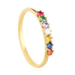 Custom Birthstone Rings, Family Birthstone Rings, Unique Rings, Mothers Rings, Birthstone Rings For Mom Gifts, 1-2-3-4-5-6 Gemstone