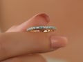 Dainty Eternity Stackable Gold Turquoise Ring, Custom Minimalist 14K Gold Ring, Personalized Birthstone Band, Modern Gold Stacking Ring Gift