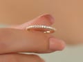 Dainty Diamond Eternity 14K Gold Ring Jewelry, Custom April Birthstone Ring, Minimalist Everday Diamond Gold Eternity Ring Diamond Band Ring