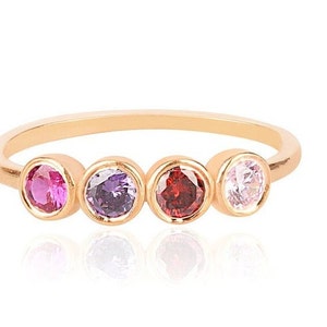 Handmade Birthstone Rings, Personalized Dainty Gifts for Mom, Rings for Women, Mother&#39;s Ring, Family Birthstones Gifts, Women Gifts