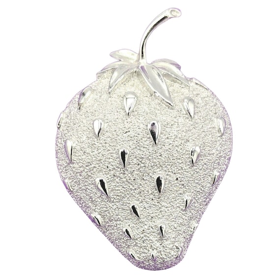 Sarah Coventry Silver Tone Strawberry Ice Brooch … - image 1