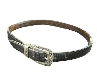 Brighton Belt Reversible Brown or Black Croc Embossed Leather Women's ML/32