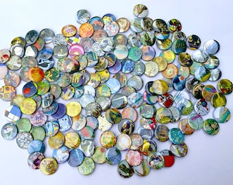 Choose 10 Famous Art Buttons  Button/pin  1.5" Master Paintings, the most popular art - all public domain. VanGough, Monet, Klee, Renoir