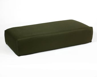 Olive Green Pillowcase by Pillow Blast | Designed to Fit Popular Cube-shaped Memory Foam Pillows | Soft Double Brushed Poly (12" x 24" x 5")