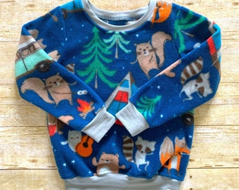 0-10 years Fleece Camping Sweater / Kids Fleece Sweatshirt / Kids Winter Clothing / Unisex Kids Clothing