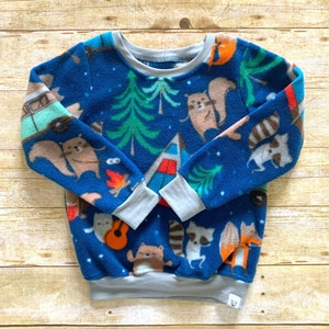 0-10 years Fleece Camping Sweater / Kids Fleece Sweatshirt / Kids Winter Clothing / Unisex Kids Clothing image 1