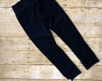 Black Stretchy Pants For Kids - Gender Neutral Baby Clothes - Yoga Waist Pants - Cotton Joggers