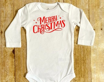 Merry Christmas Baby Bodysuit / Christmas Bodysuit / Gender Neutral Baby