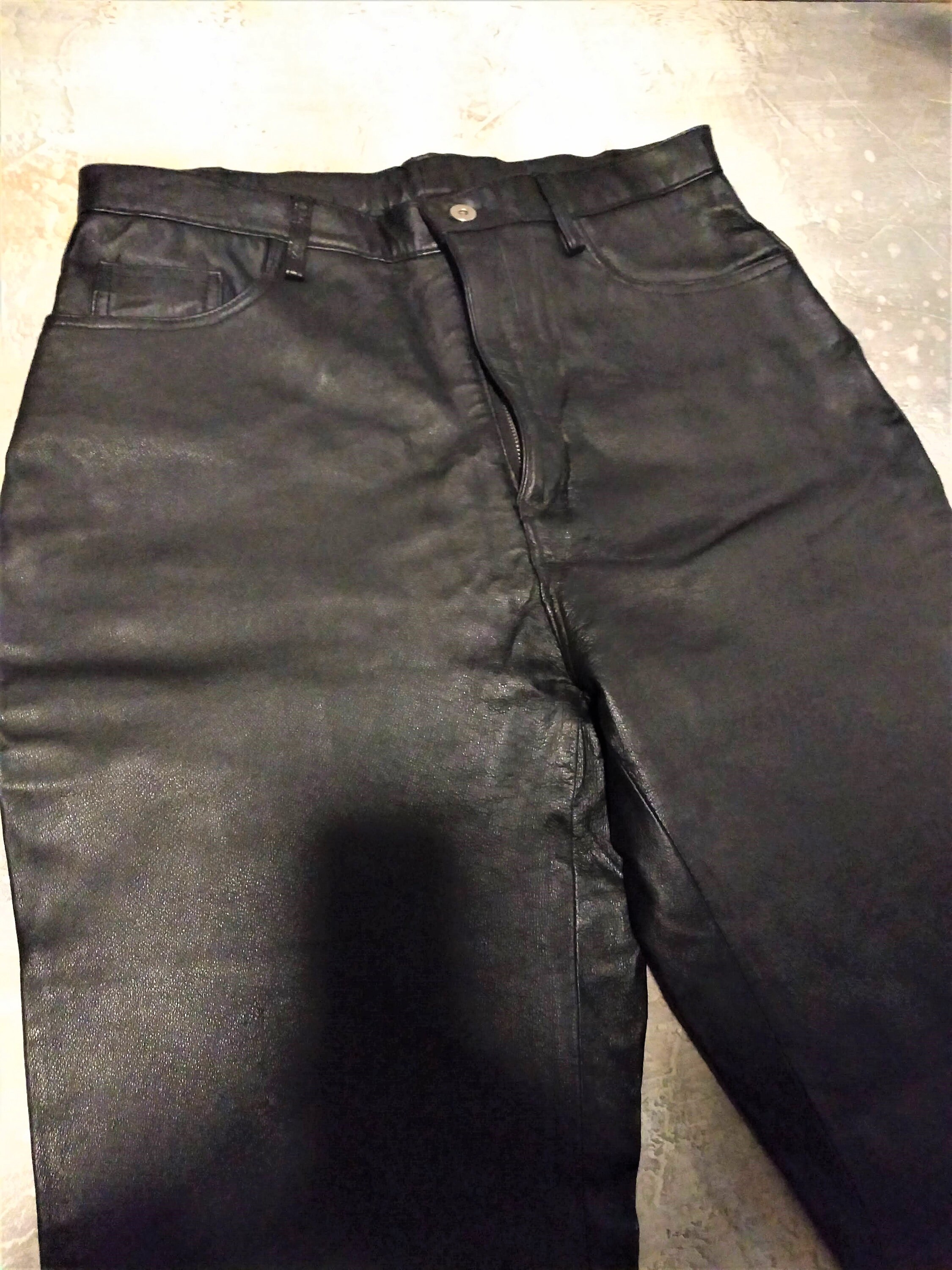 Black Leather Boot Leg Pants, Fully Lined Size 10 , Vintage Genuine ...