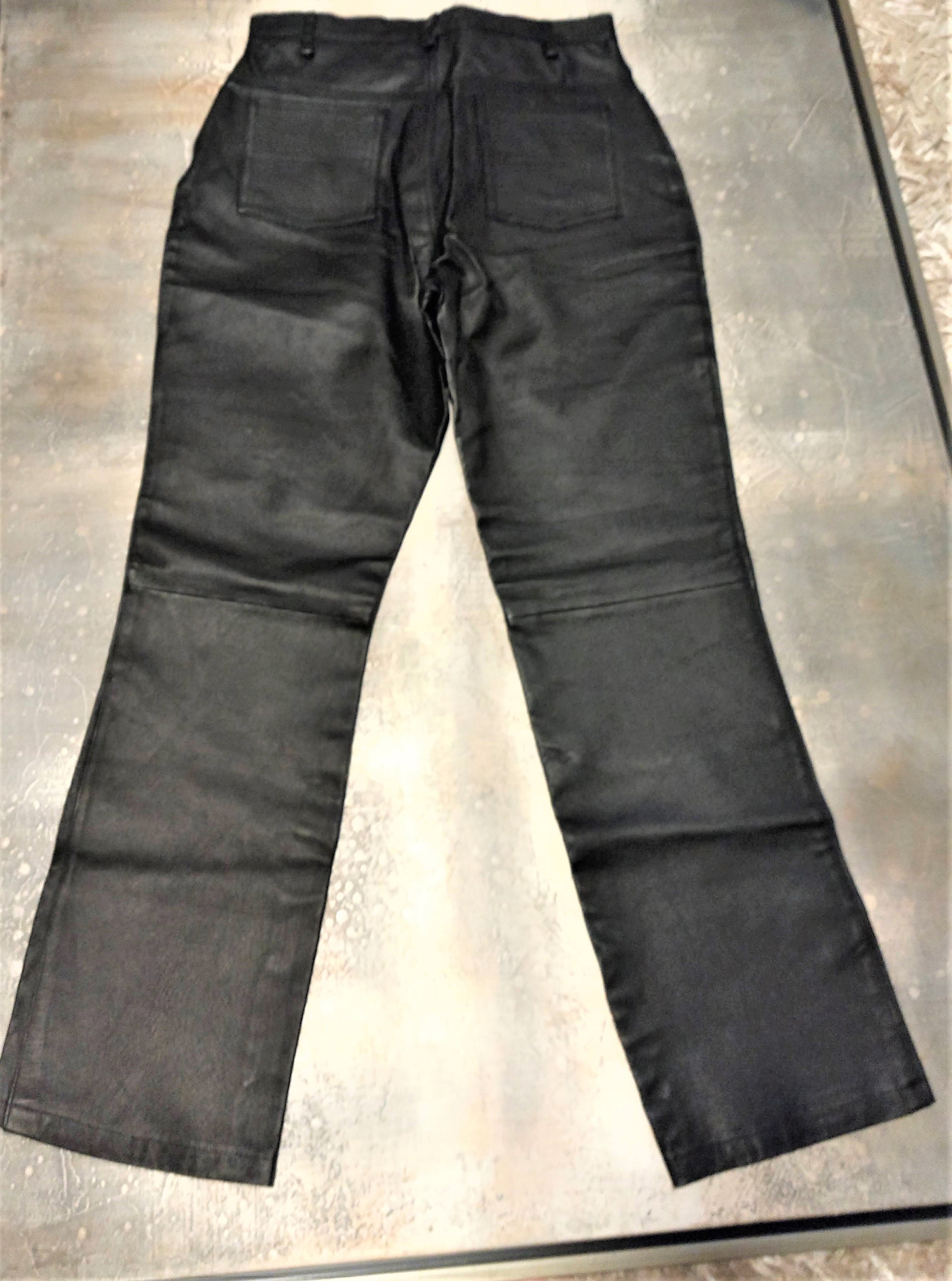 Black Leather Boot Leg Pants, Fully Lined Size 10 , Vintage Genuine ...