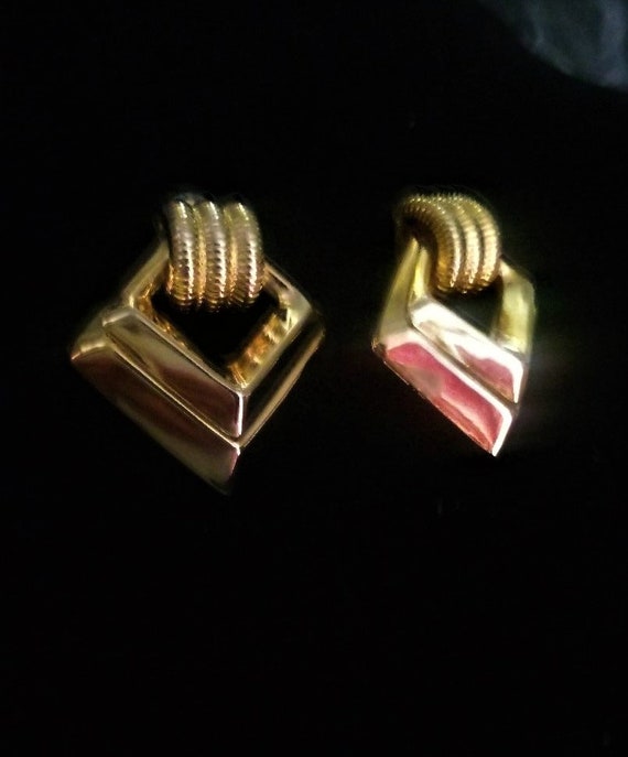 Massive Door Knocker Triangle Statement Vintage H… - image 5