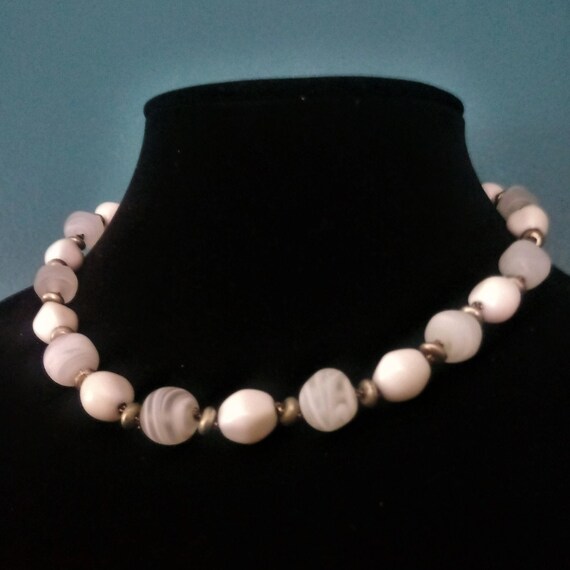 Vintage MONET Solid White and Translucent Swirls … - image 2