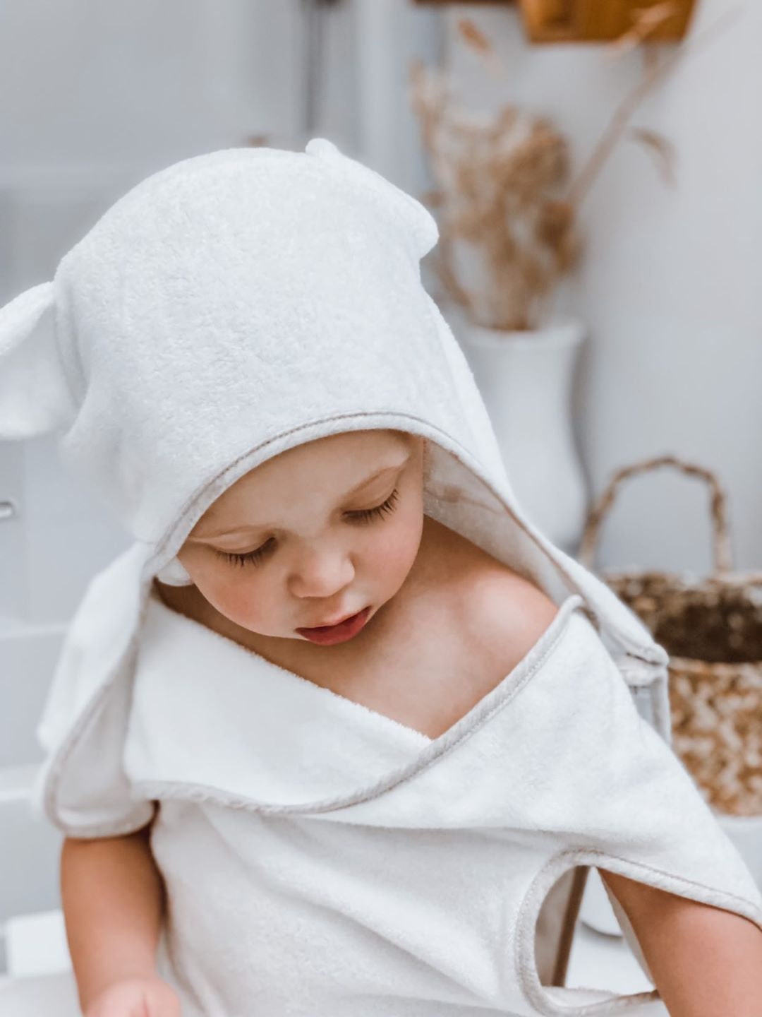 Organic Baby Towel Hooded Baby Towel Handsfree Wearable Baby Shower