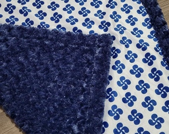 READY TO SHIP-Baby Boy Lauburu Blanket