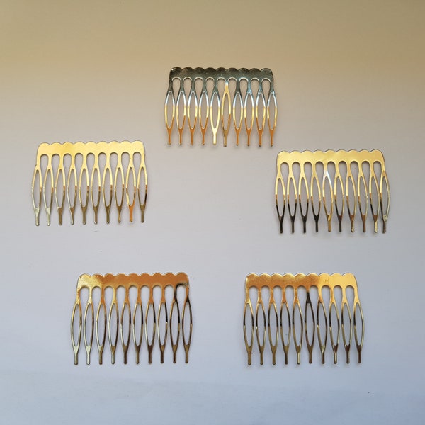 5 x Silver Hair Combs, Small Hair Comb, Silver Combs, Hair Comb Base, Silver Tiara Making Base