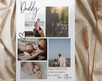 Vatertag Foto Collage Vorlage, Papa Geburtstagsgeschenk (Digitaler Download)