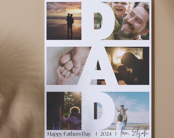 Personalisierte Fotocollage zum Vatertag, Geburtstagsgeschenk für Papa (Digitaler Download)